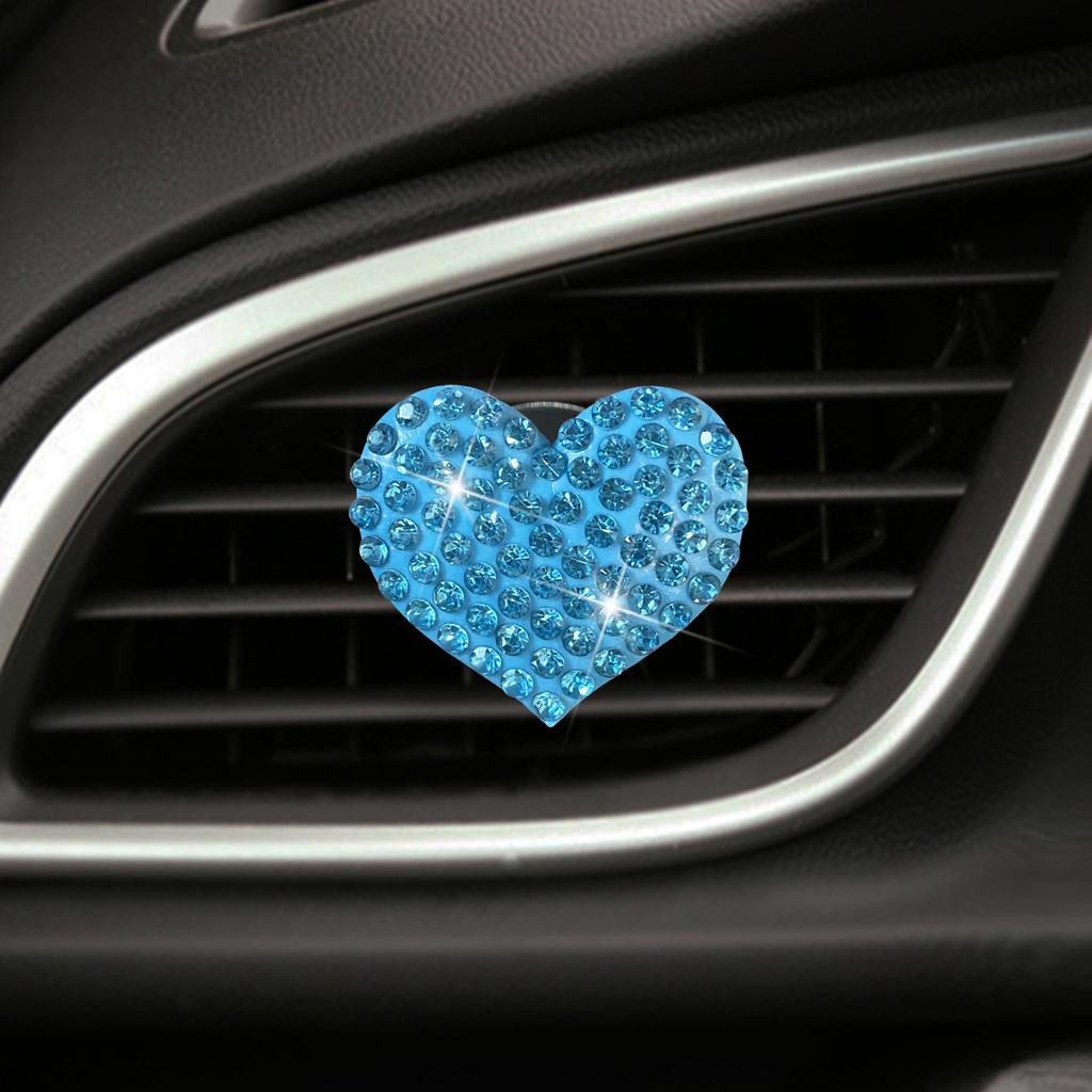 Heart-shaped Car Aromatherapy Clip Creative Rhinestone Car Air Conditioning Air Outlet Perfume Decoration Clip Car Accessories