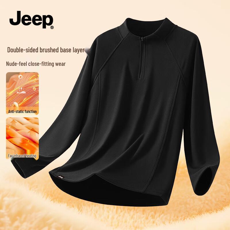 JEEP Men s Double-Sided Fleece Thermal Long-Sleeve Base Layer T-Shirt M