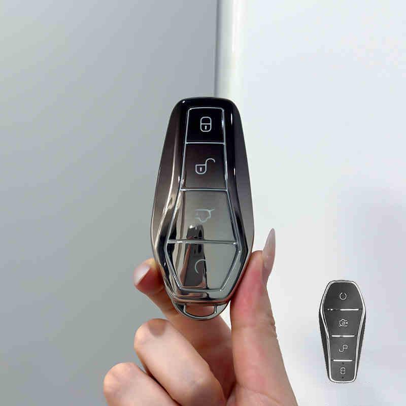 

Чехол для ключа BYD для Qin Plus DMI, Song Pro, Yuan, Tang EV, Han, Destroyer 05, Seagull, Dolphin - Включает пряжку-ракушку.