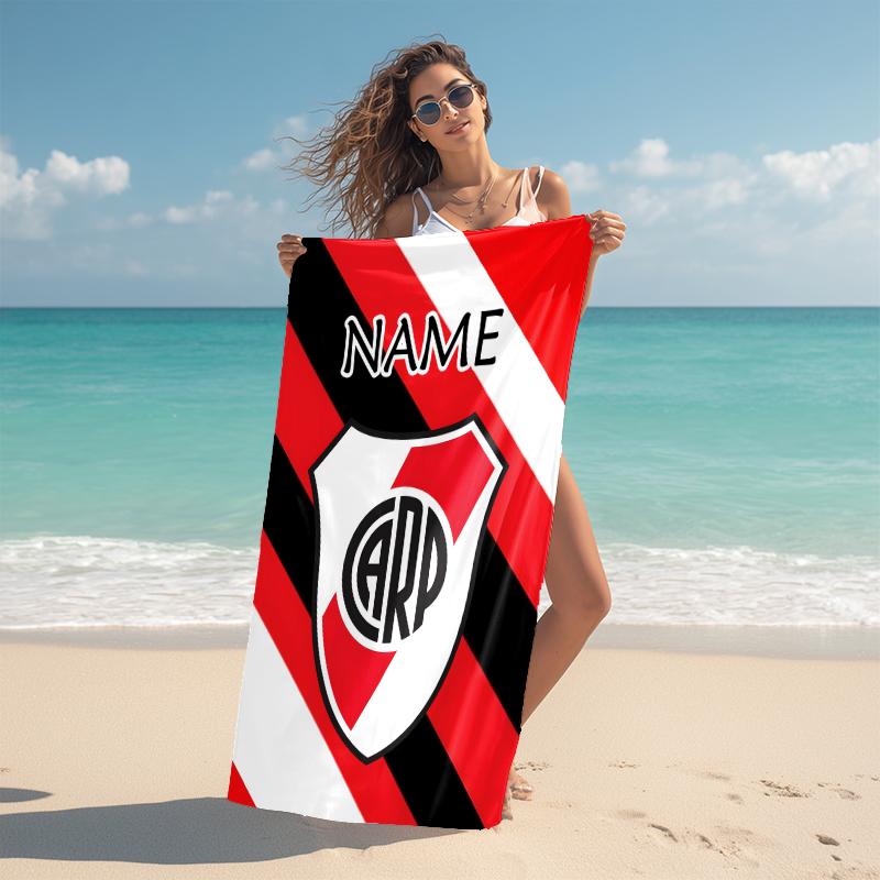 Personalized River Plate Crest Beach Towel Microfiber Beach Towel Thin Absorbent for Beach Swimming Yoga Bath Sports. 0910174