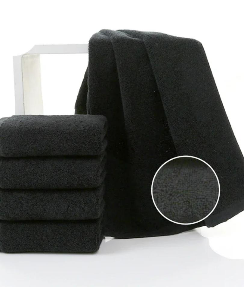 5 pieces 35x75cm 100% Cotton Black Face Towel Set No Fading Hand Towels for Men Hotel Corporate Gift Soft and Highly Absorbent