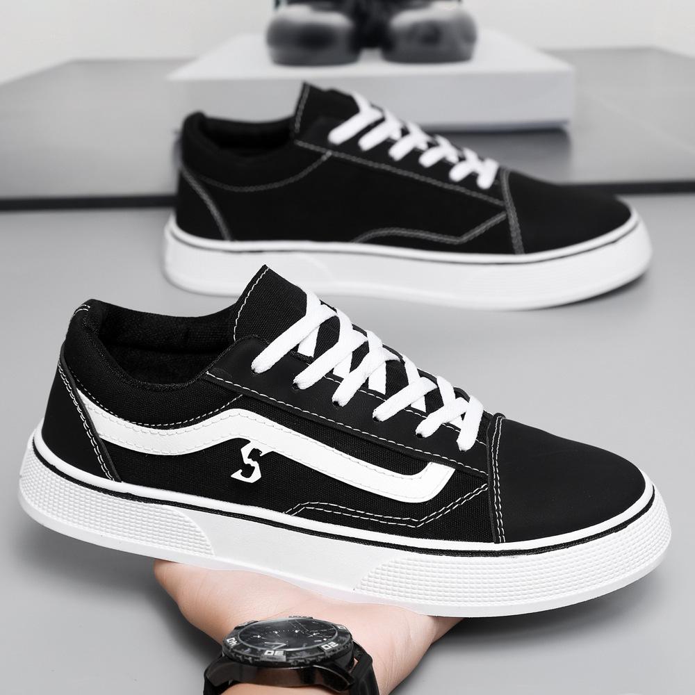 

Мужские парусиновые кеды 2024 года в корейском стиле: Трендовые, Легкие, Универсальные и Повседневные Кроссовки для Активного Отдыха 45 чёрный