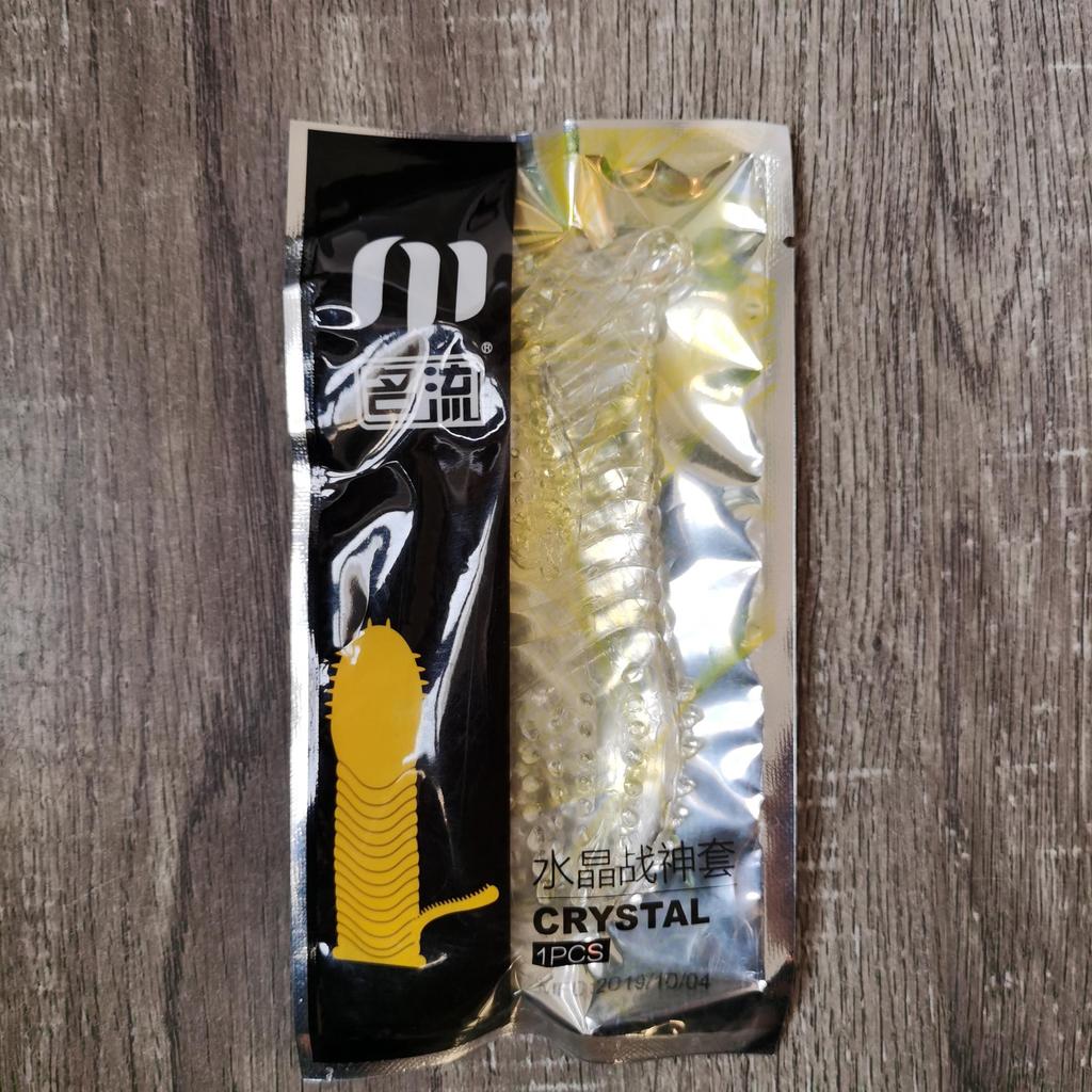 4 Styles Wolf Tooth Crystal Penis Lengthening Time-lapse Exercise Sex Products Couple Toys Large Particles G-spot Stimulation Male Condom Soft Fit