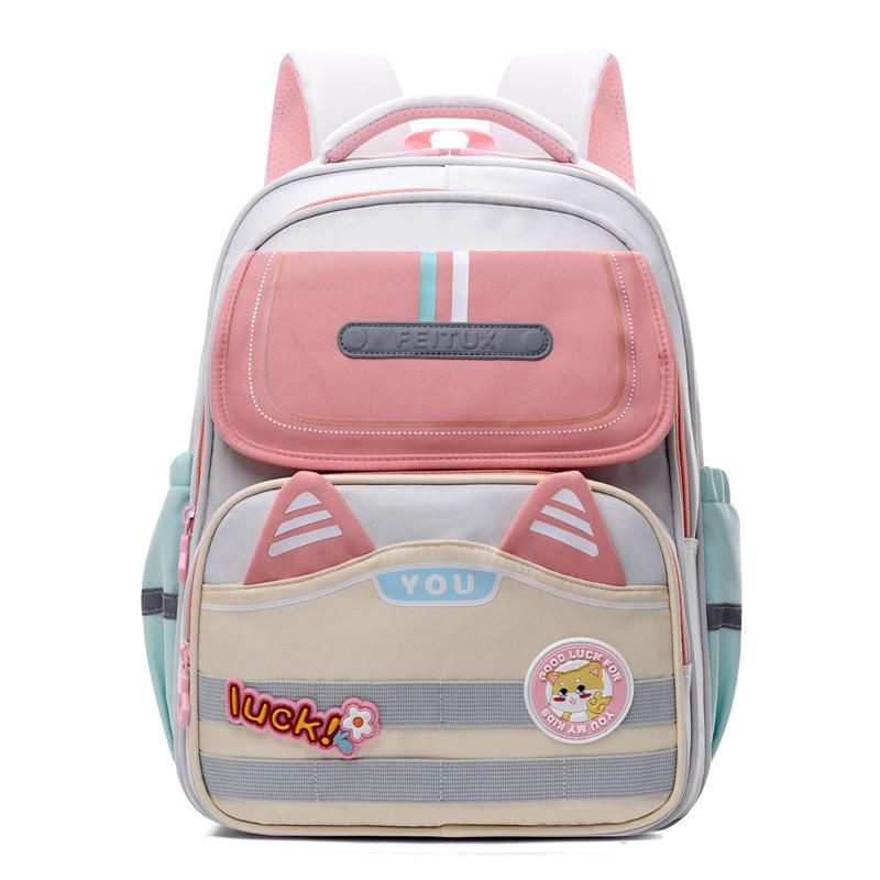 Fashionable Lightweight Backpack For Elementary Students Cute Nylon Cartoon Design