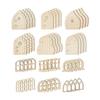 Puerta de Hada de Madera Miniatura Manualidad DIY Adornos Decoración Paquete de 48, Kit de Casa de Hada Piezas de Madera sin Terminar