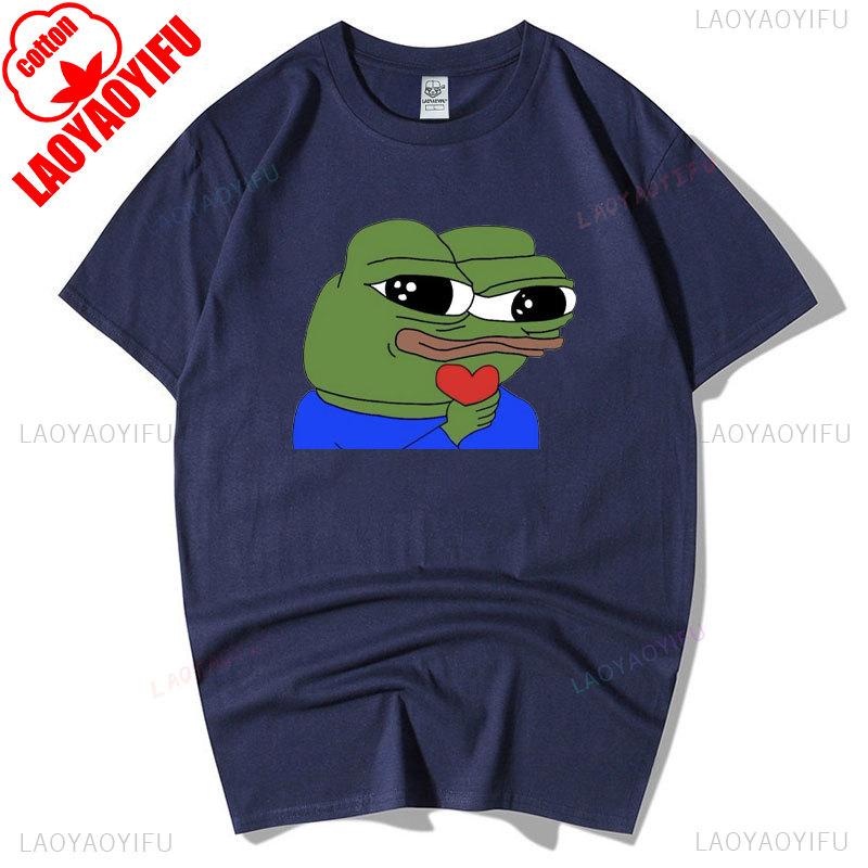 Sad Frog PEPE Funny Graphic T Shirts Summer Clothes for Man High Quality Cotton Short-sleev Tee-shirts Humor Camisetas Hombre