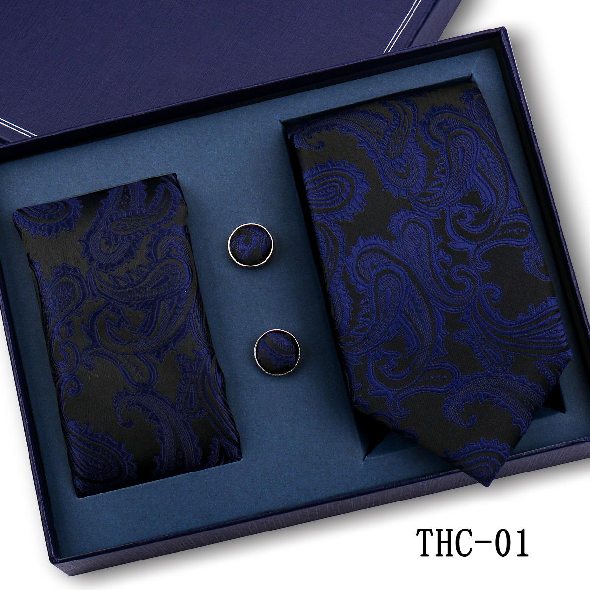 Men S Business Tie Pocket Square Scarf Gift Box Set Formal Wedding Professional Shirt Trendy Tie Worker