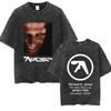 2026 T-shirt Y2k Vêtements Homme Nouveautés Hauts & T-shirts Unisexe T-Shirt Lavé Vintage Aphex Twin Selected Ambient Works Impression Lettres
