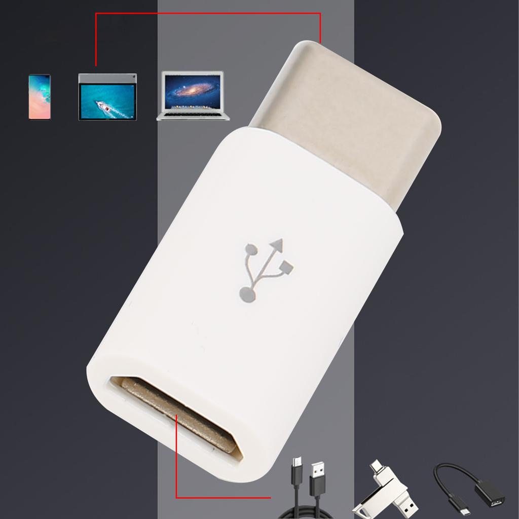 ABS   USB to TypeC Transfer Adapter Convert Plug and Play Connector Fast Charging(White(  Sign) )