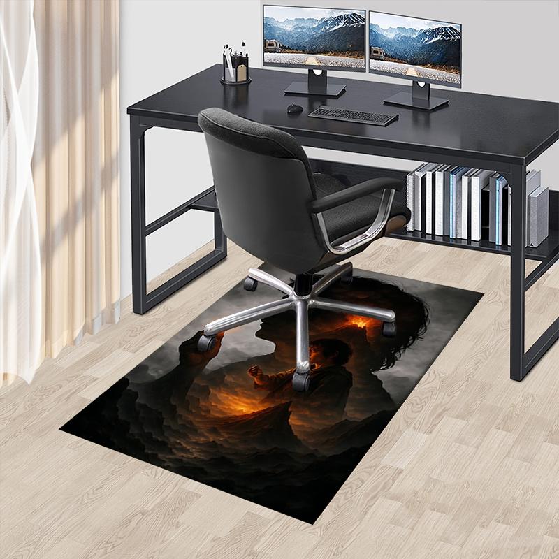 

Ring of Power,Misty Mountains Polyester Office Carpet Chair Mats, Home Decor Dormitory Floor Protector with Anti-Skid Backing, Large Area Co 60cm by 90cm