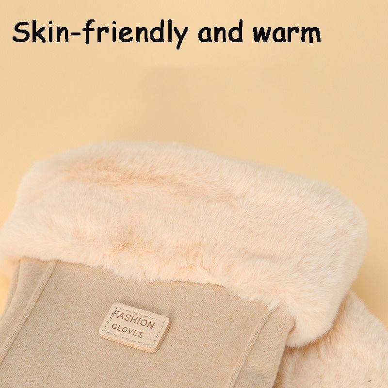 1 Pair of Comfortable Multi-color Tactile Gloves - Winter Cold-proof, Plush Winter Gloves, Outdoor Casual Gloves