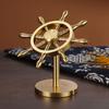 Messing-Steuerrad-Schreibtischornament für den Steuermann - reibungslose Fahrt Dekompression Drehendes Ruder