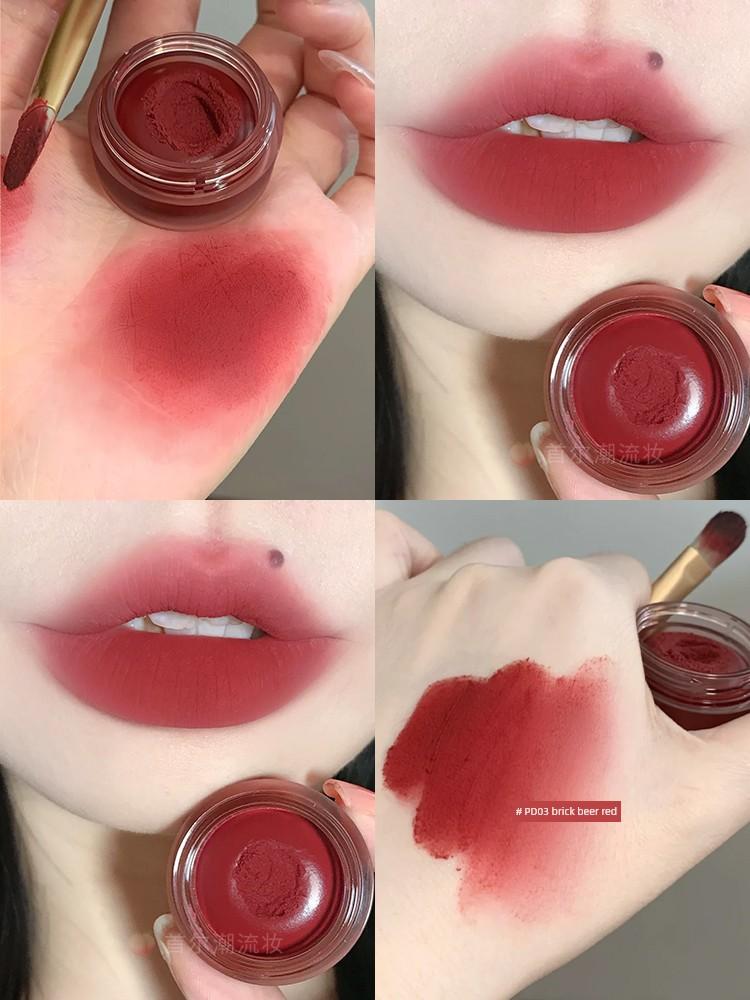 Into You Canned Lip Mud Pd04 Nude Color Series Lip Lacquer Matte Velvet Matte Em05 Lipstick Filling Genuine Goods Female