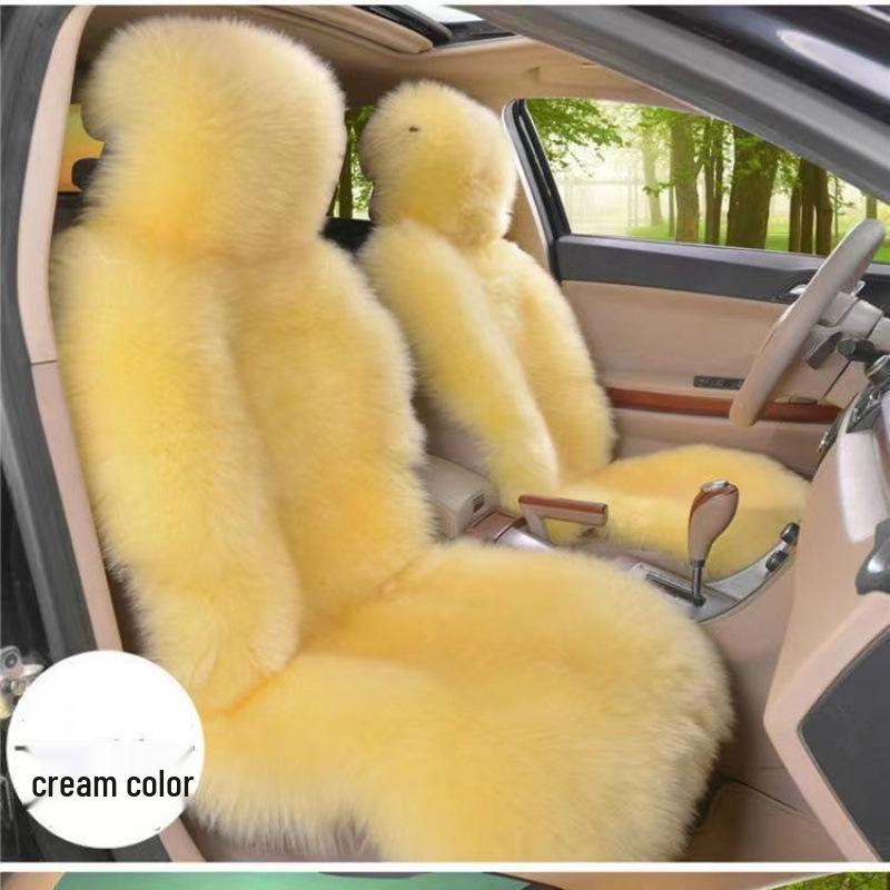 Winter Plush Universal Car Seat Cushion: Thick, Full-Surround, Integrated Backrest for Warmth.