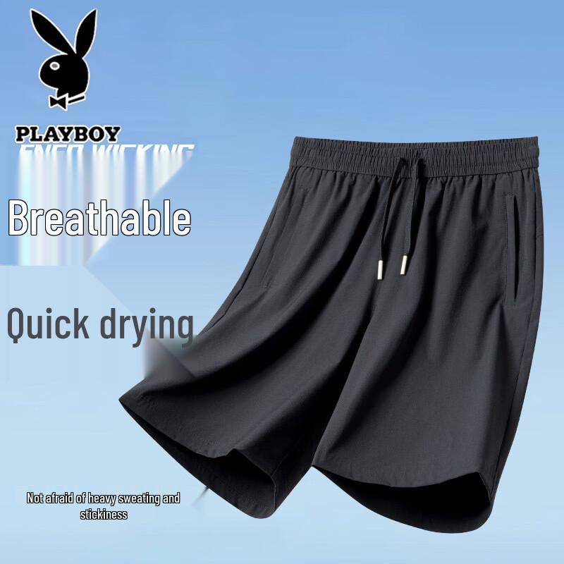 Playboy Men s Ice Silk Quick-Dry Sports Shorts 7XL