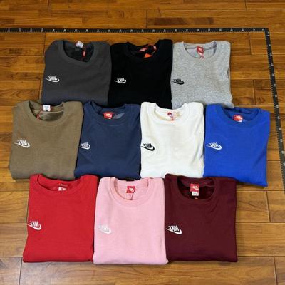 Neuer Herbst Winter Plus Samt Rundhals Hoodie - Einfarbige mit gesticktem Haken Logo