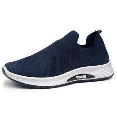 Men's New Casual Sneakers Flying Woven Running Shoes Soft Sole Trend Men's Singles Slip On Loafers Sneakers Shoes H474
