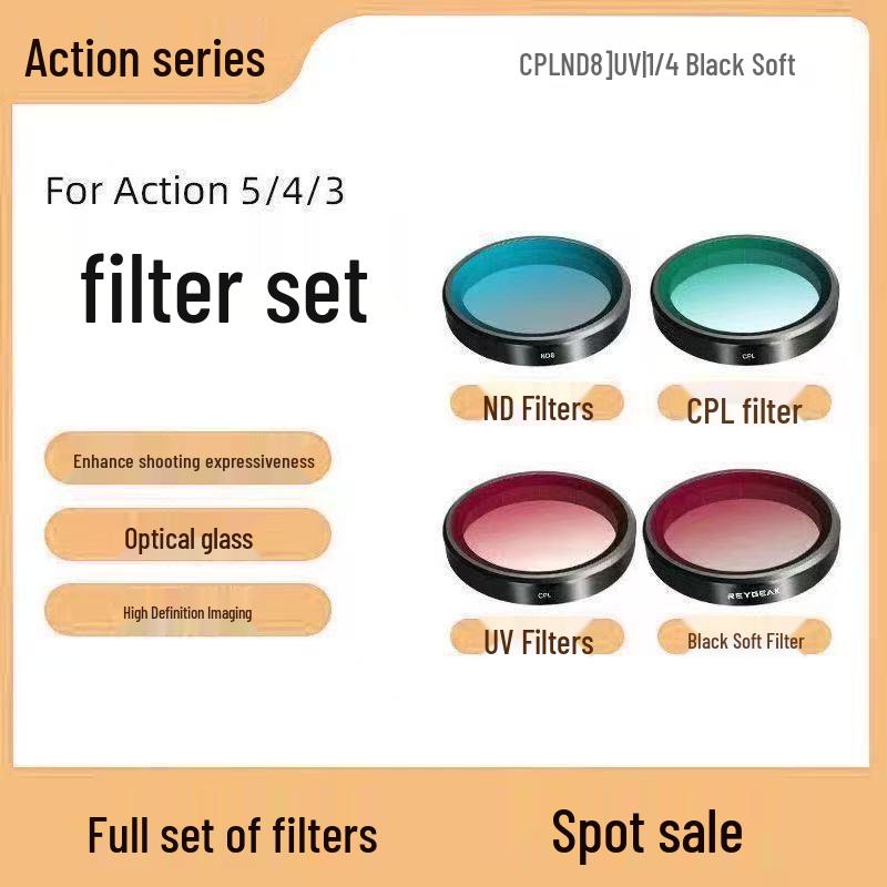 Polarizing ND Dimming & UV Protective Filter for DJI Osmo Action 3/4/5 PRO Camera