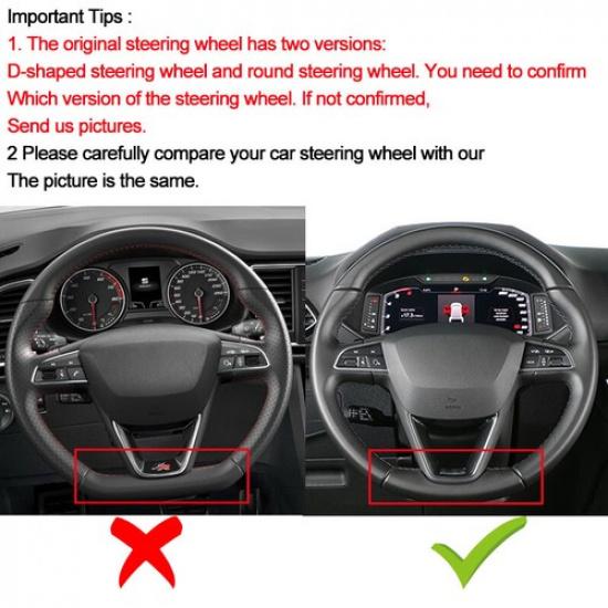 DIY Car Steering Wheel Cover For Seat Leon 13-20 Ateca Ibiza Alhambra Arona