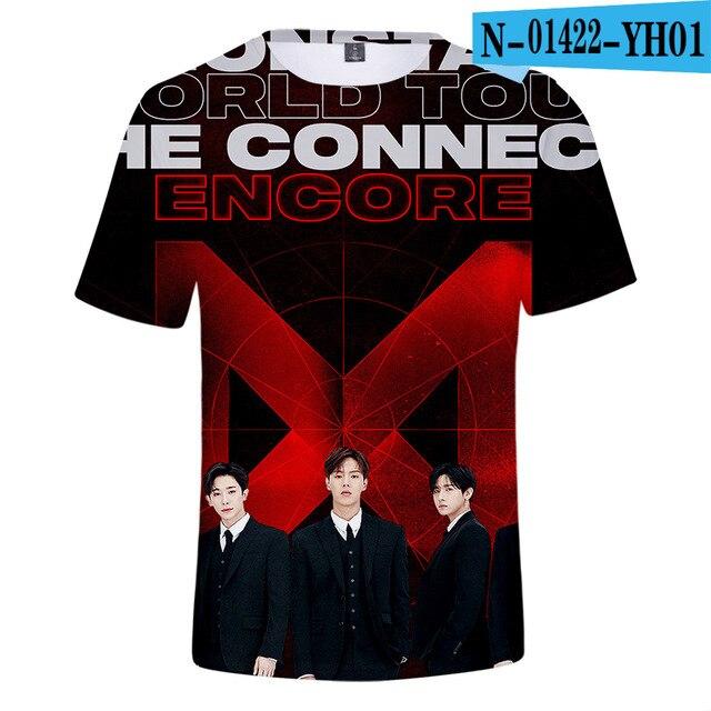 Kpop Monsta X 3d Printed T Shirt Women Men Harajuku T -Shirt K -Pop Team Member Tshirt Short Sleeve T Shirts Streetwear Clothes 