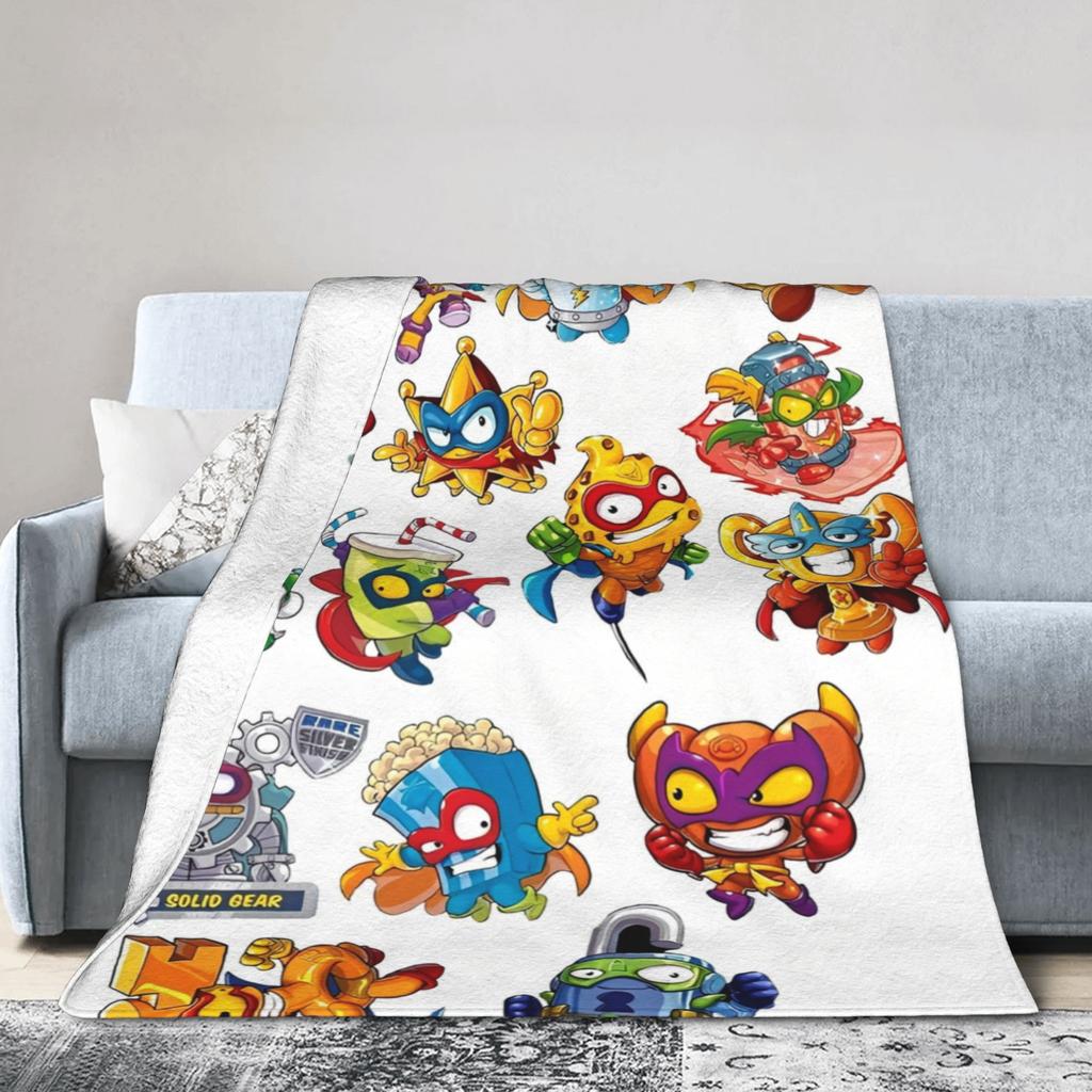 Super Soft Super Zings Throw Blanket Premium Flannel Fleece Lightweight Funny Superzings Bed Blanket Cozy Warm Blankets