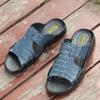 Man Alligator Pattern Simply Wear Sandals 2024 Summer Beach Sandals Leather Sandals Men Designer Shoes Breathable Casual Shoes