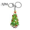 Handcrafted Keychain Handmade Christmas Beaded Keychain, Xmas Tree Wreath Gift Box Bell Key Ring Santa Keyring, Backpack Hanging Decor for Party