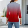 Damenmode Lässig Revers Kurz 3/4 Ärmel Print Hemd Damen Knopfleiste Oberteile