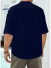 2023 Men's Mid-Sleeve Casual Linen Shirt: Comfortable European & American Style