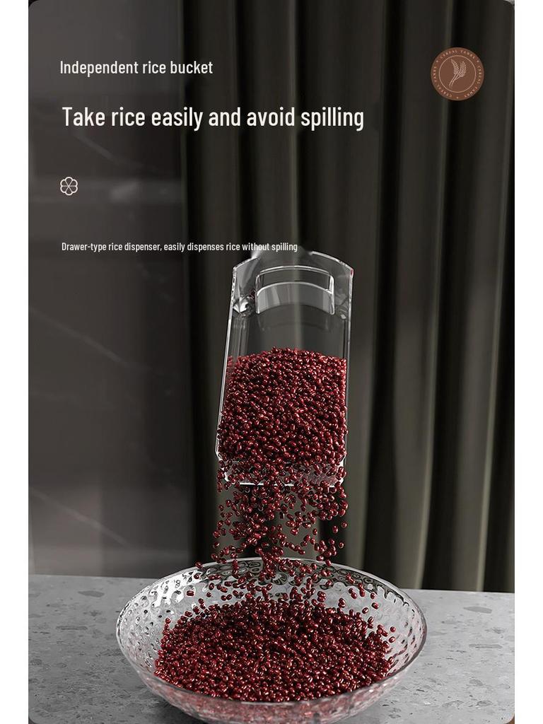 Rotating Rice Storage Bin: Insect & Moisture-Proof, Sealed Divided Grain Canister for Household Use