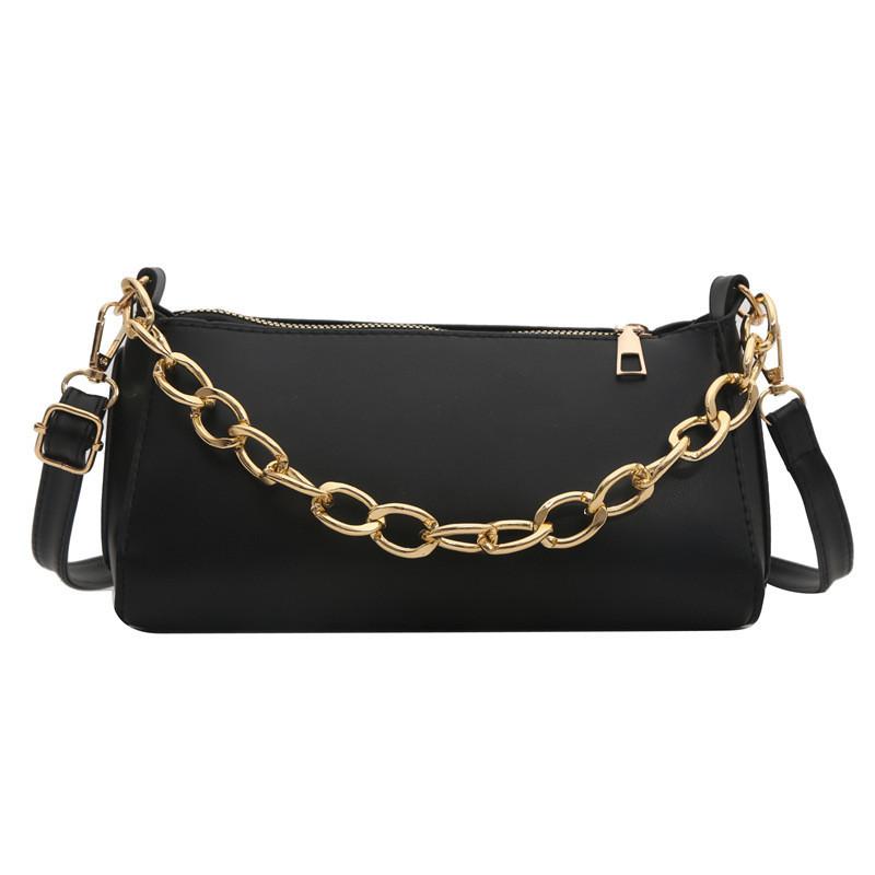 Urban Minimalist Style Pure Color Chain Small Square Shoulder Bag