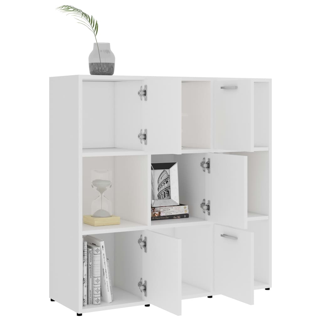 White Bookshelf 90 x 30 x 90 cm Particleboard