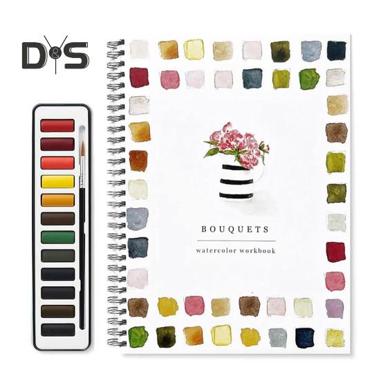 

Рабочая тетрадь по акварели для начинающих, 12 цветов, набор акварельных красок, птицы, цветы, собаки, книга по акварели, товары для творчества и творчества для детей, взрослых, подростков 1 Set