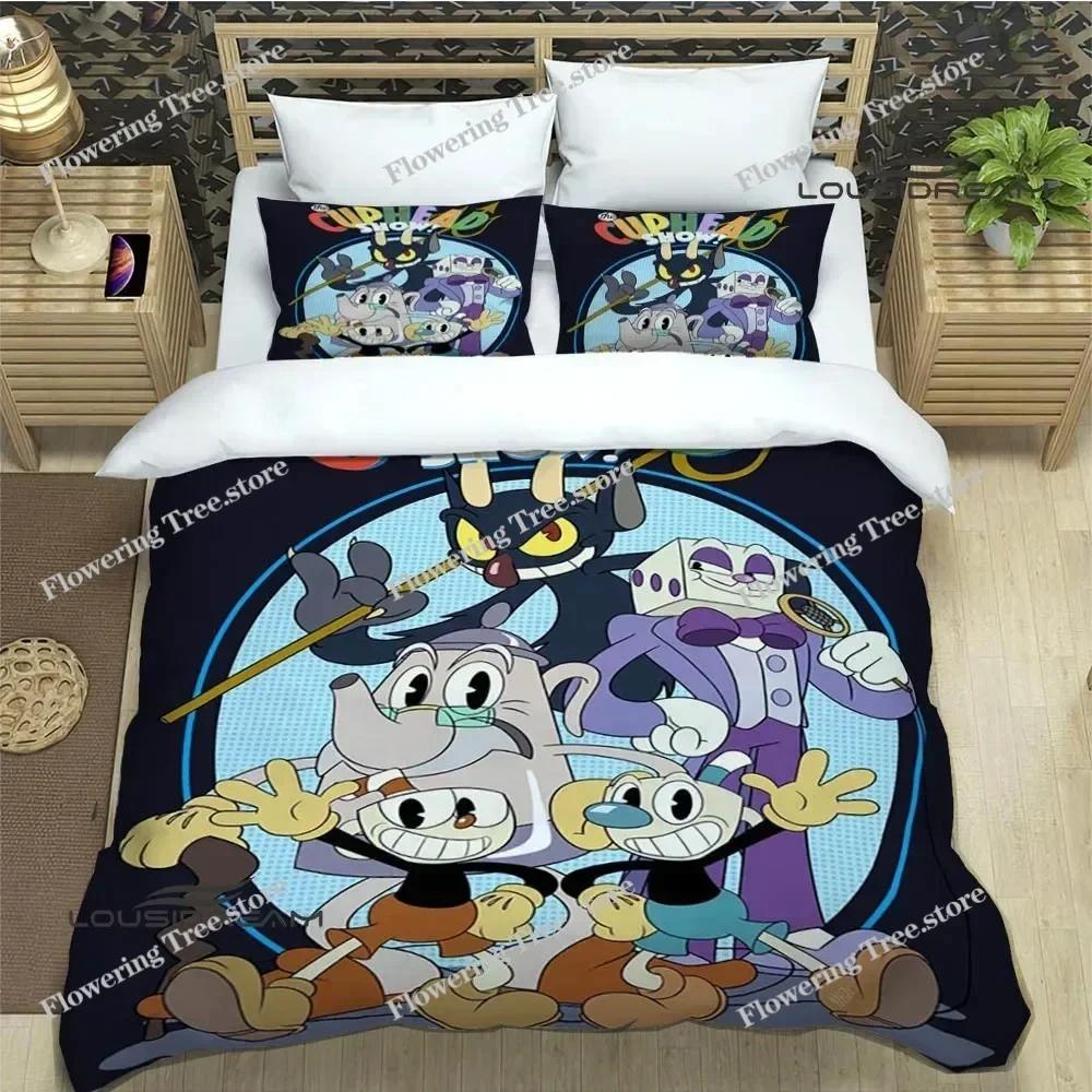 Cuphead Cartoon Printed Bedding Sets Exquisite Bed Supplies Set Duvet Cover Bed Comforter Set Bedding Luxury Birthday Gift