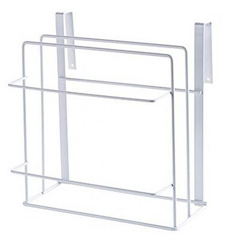 Stainless Steel Double Layer Cabinet Shelf Towel Holder Stand Chopping Board Storage Rack Wall Shelves Hanger