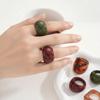 Irregular Vintage Resin Rings Adjustable Personality Rings Geometric Resin Ring Set  Fashion