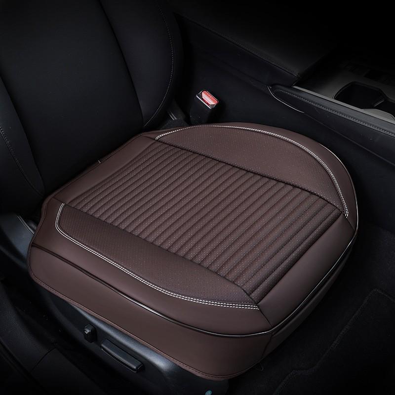 Universal Full Leather Car Seat Cushion Set - Four Seasons Breathable, Three-Piece, Cool and Durable