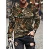 Nieuwigheid Mannen Mode Casual T-shirt met Lange Mouwen