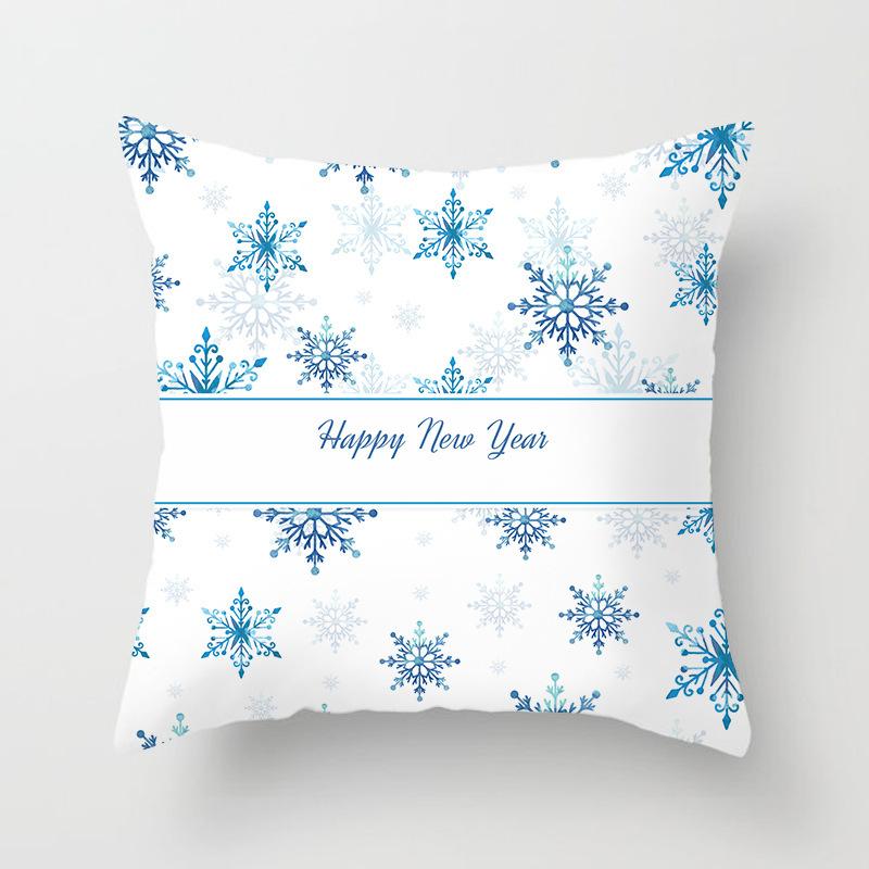 Christmas Snowflake Home European and American Digital Printing Car Pillow Cushion Pillowcase Can Be Customized