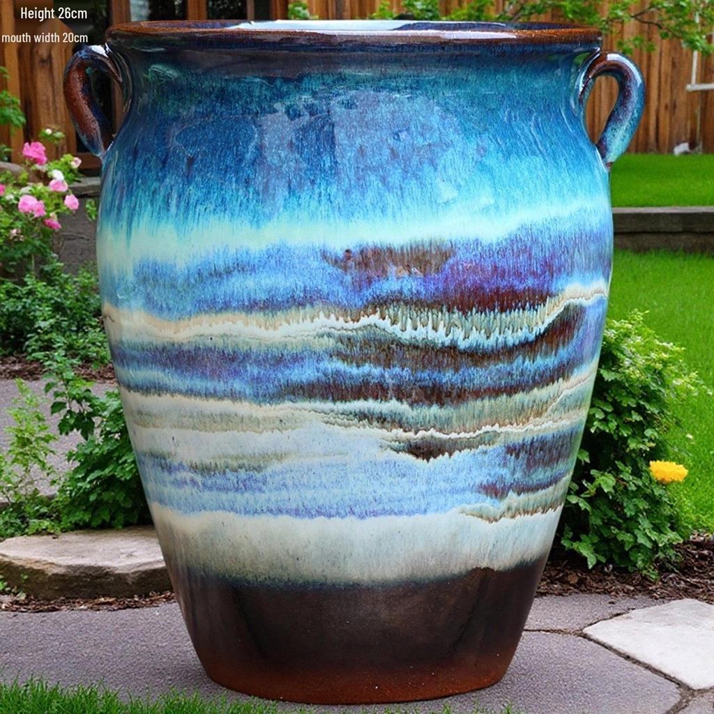 Extra Large Ceramic Pottery Flower Pot for Indoor Green Plants, Coarse Pot Ideal for Monstera and Other Large Plants