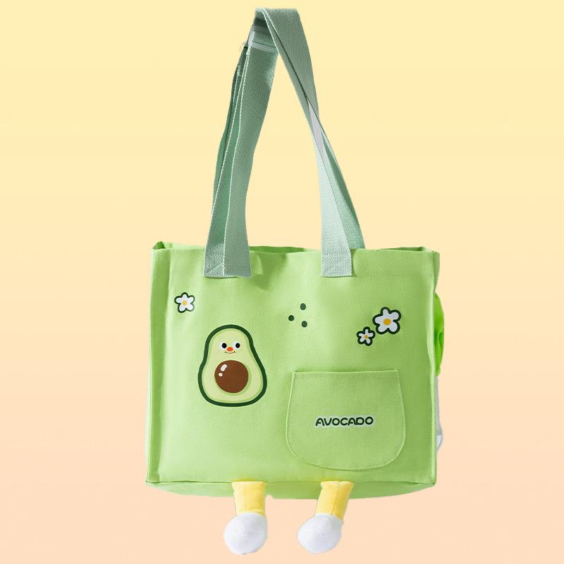 Going out pet walking doll funny canvas bag breathable cat bag dog crossbody bag cat going out bag is suitable for spring M
