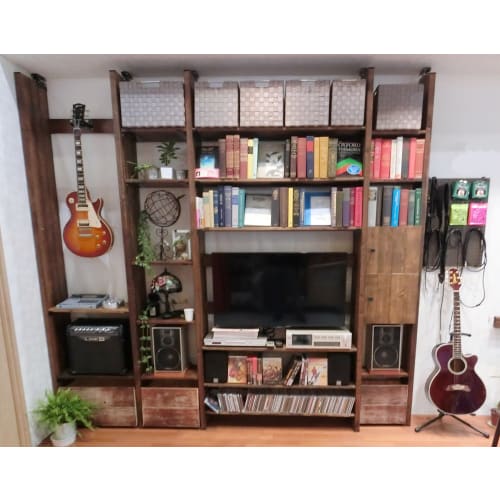 Waki Sangyo Walist Reinforcement Bracket, End Bracket, DIY Wall Storage, Tension Rod, Black, 1 x 15.5 x 7 cm, WAT-009