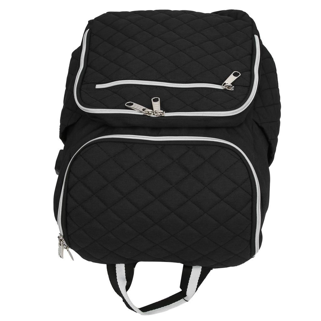 Oxford Cloth Backpack MultiFunction LargeCapacity Stroller Mother Bag Nappy Bag(Black )