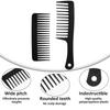 2 Pcs Wide Tooth Hair Detangling Comb, Large Wide Tooth Comb for Curly Hair, Styling Combs for Wet Dry Hairs, Black Care Hairs Combs for Women