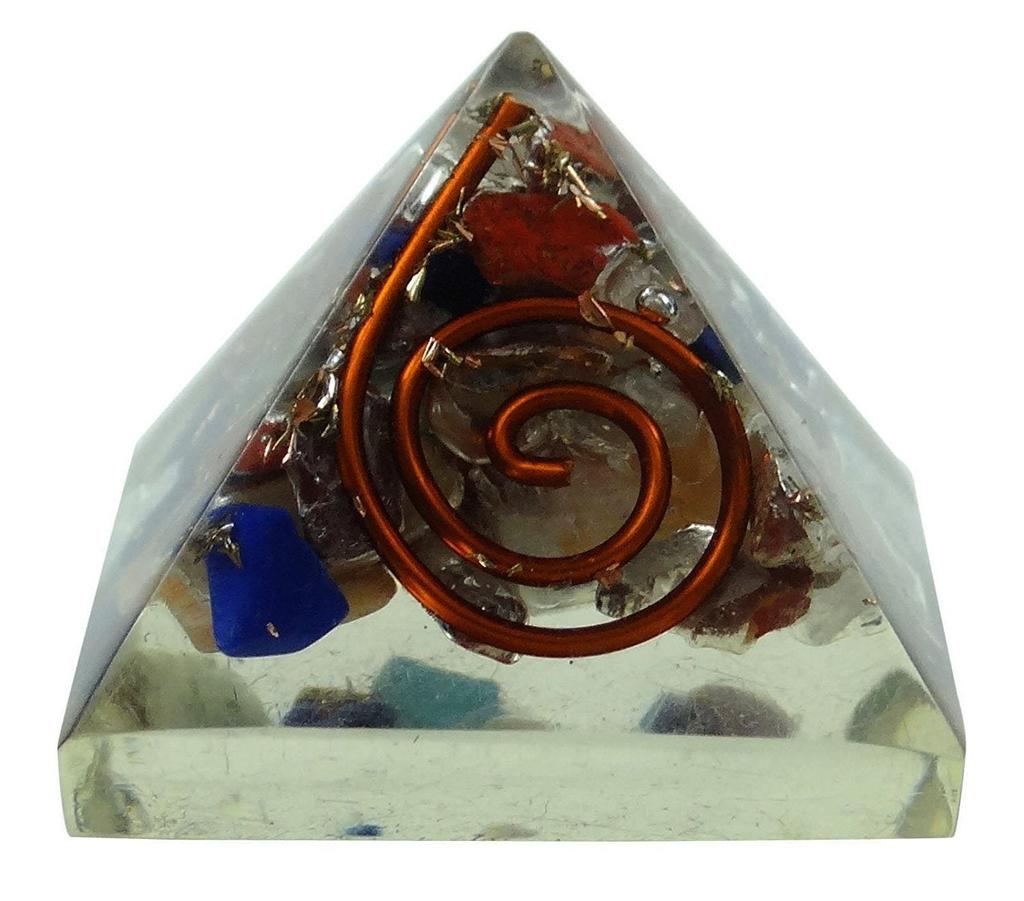 Harmonize Piramide di Orgonite Lapislazzuli con Cristallo Curativo Rame Simbolo Chakra Meditazione Yoga Generatore di Energia Soggiorno