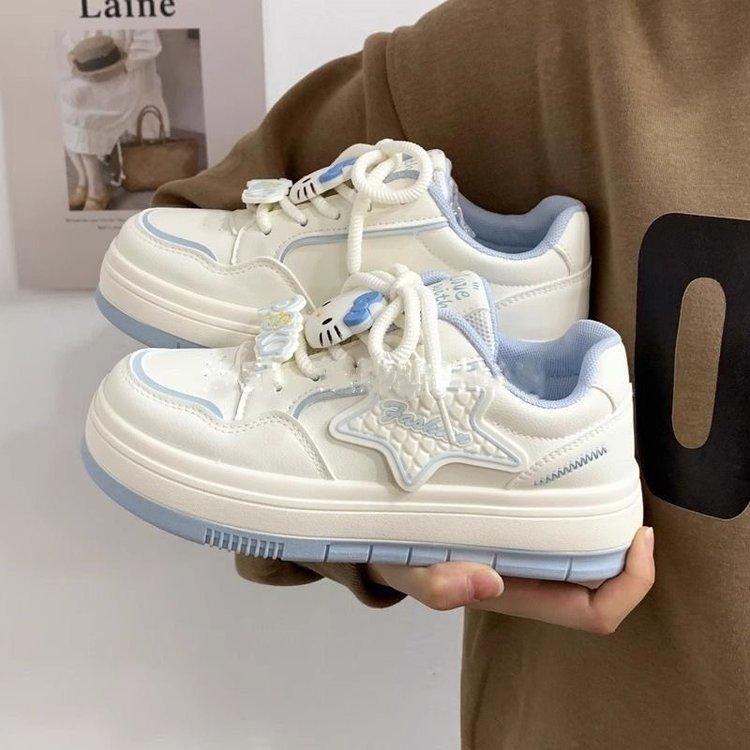 Student high-value little white shoes 2025 spring new versatile color matching women's shoes low-top platform casual sports board shoes