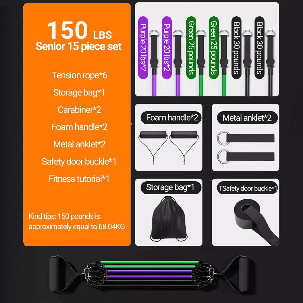 

Набор эспандеров для бодибилдинга, многофункциональный натяжной костюм, пояс для тренировки мышц, эластичные ленты, портативное оборудование для фитнеса