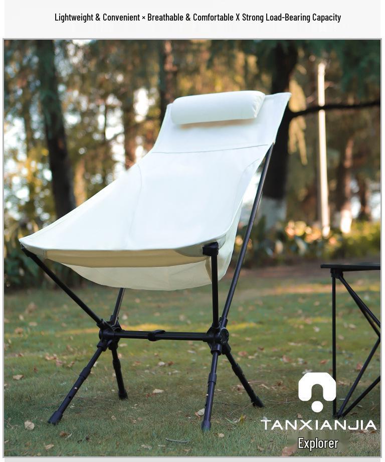 Ultra-light Aluminum Folding Moon Chair: Portable Fishing, Beach & Camping High Back Chair