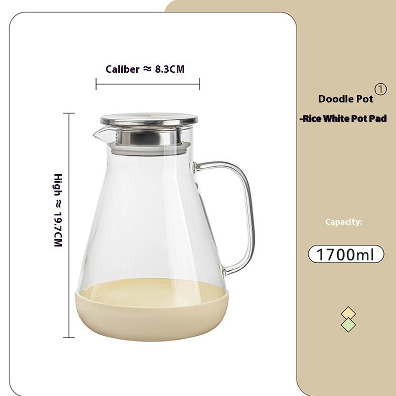 Gianxi Cold Water Kettle Glass High Temperature Resistant High Borosilicate Household Large Capacity Fruit Juice Teapot