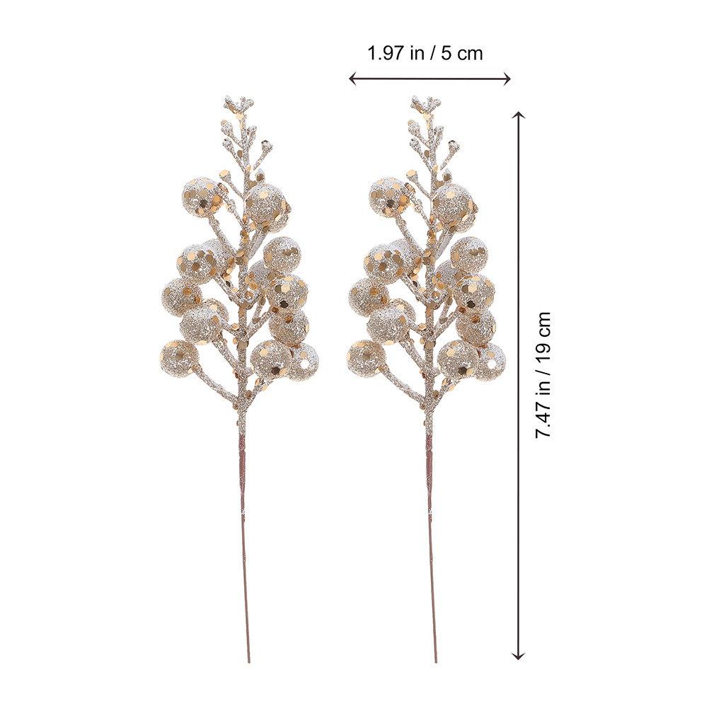 12pcs Artificial Snowberry Picks Faux Berry Stems For Christmas Tree Decor Wreath Wedding Party Winter Home Decoration Holiday